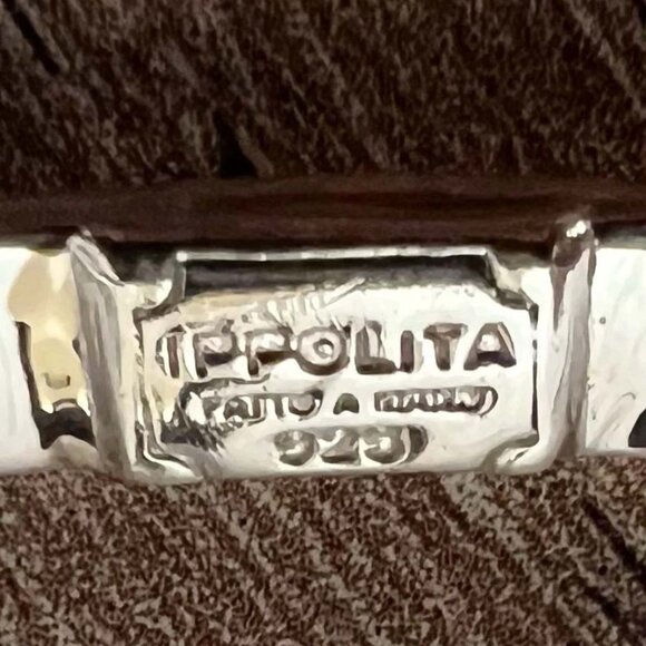 Ippolita Silver Classico Hammered Oval Flat Bangle Bracelet 7.75" - Picture 6 of 6